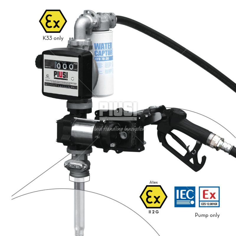 FUEL TRANSFER STATION DRUM EX50 K33 230/50-60 AUT/F/4M PIUSI F0037601B