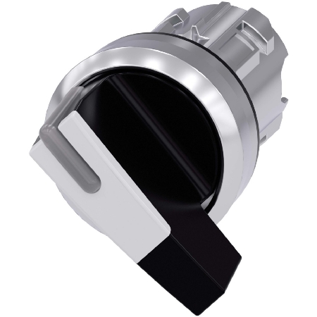 Selector switch, illuminable, 22 mm, round, metal, shiny, white, selector switch, long, 2 switch positions SIEMENS 3SU1052-2CF60-0AA0
