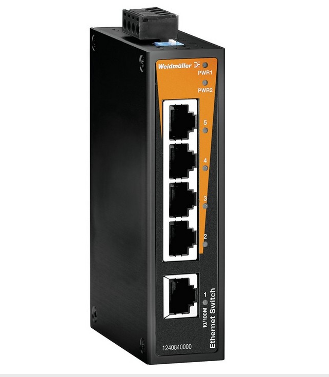 Weidmüller IE-SW-BL05-5TX Conmutador de red no administrado Fast Ethernet (10/100) Negro