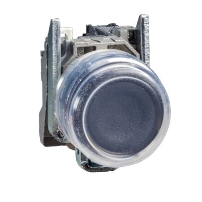 Push button, metal, projecting, black, Ø22, spring return, booted, unmarked, 1 NO, ATEX SCHNEIDER ELECTRIC XB4BP21EX