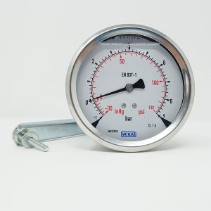DN100 PRESSURE GAUGES WITH REAR CONNECTION AND FIXING FLANGE, WIKA 458532020, (-1 to 9 bar)