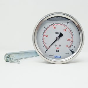 DN100 PRESSURE GAUGES WITH REAR CONNECTION AND FIXING FLANGE ,WIKA 45850081, (0 to 16)