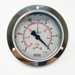 DN63 MANOMETERS WITH REAR CONNECTION AND FIXING RING WIKA, ( -1 TO 0 )