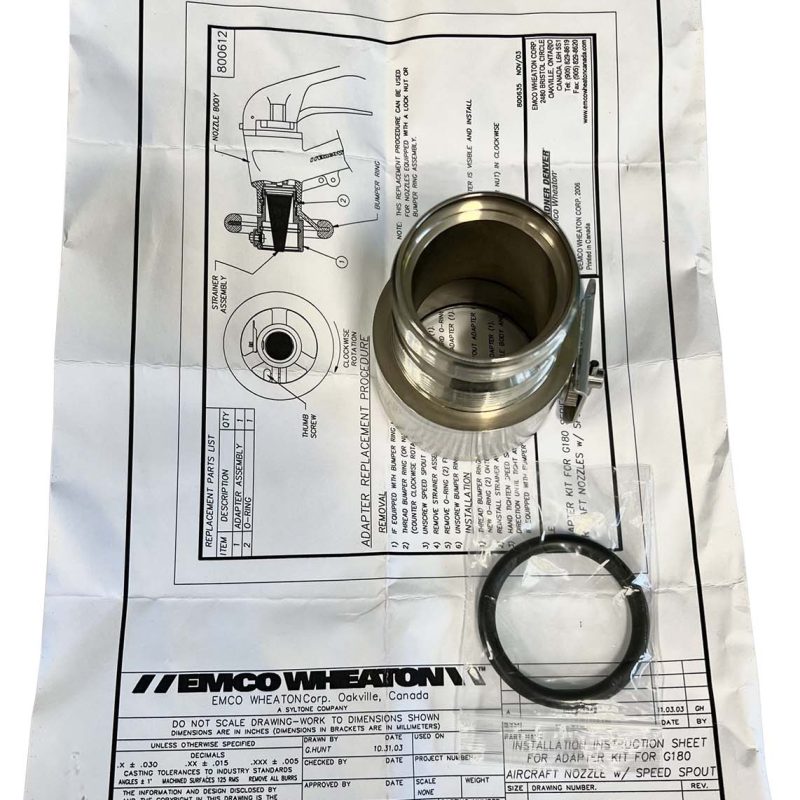 ADAP KIT G180 FOR SPEED SPOUT_ G180 AIRCRAFT NOZZLE  1" 1/2  EMCO WHEATON 800612